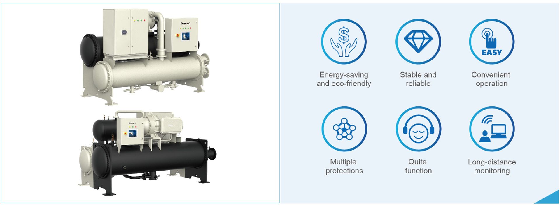 product commercial cc series magnetic bearing inverter centrifugal chiller features