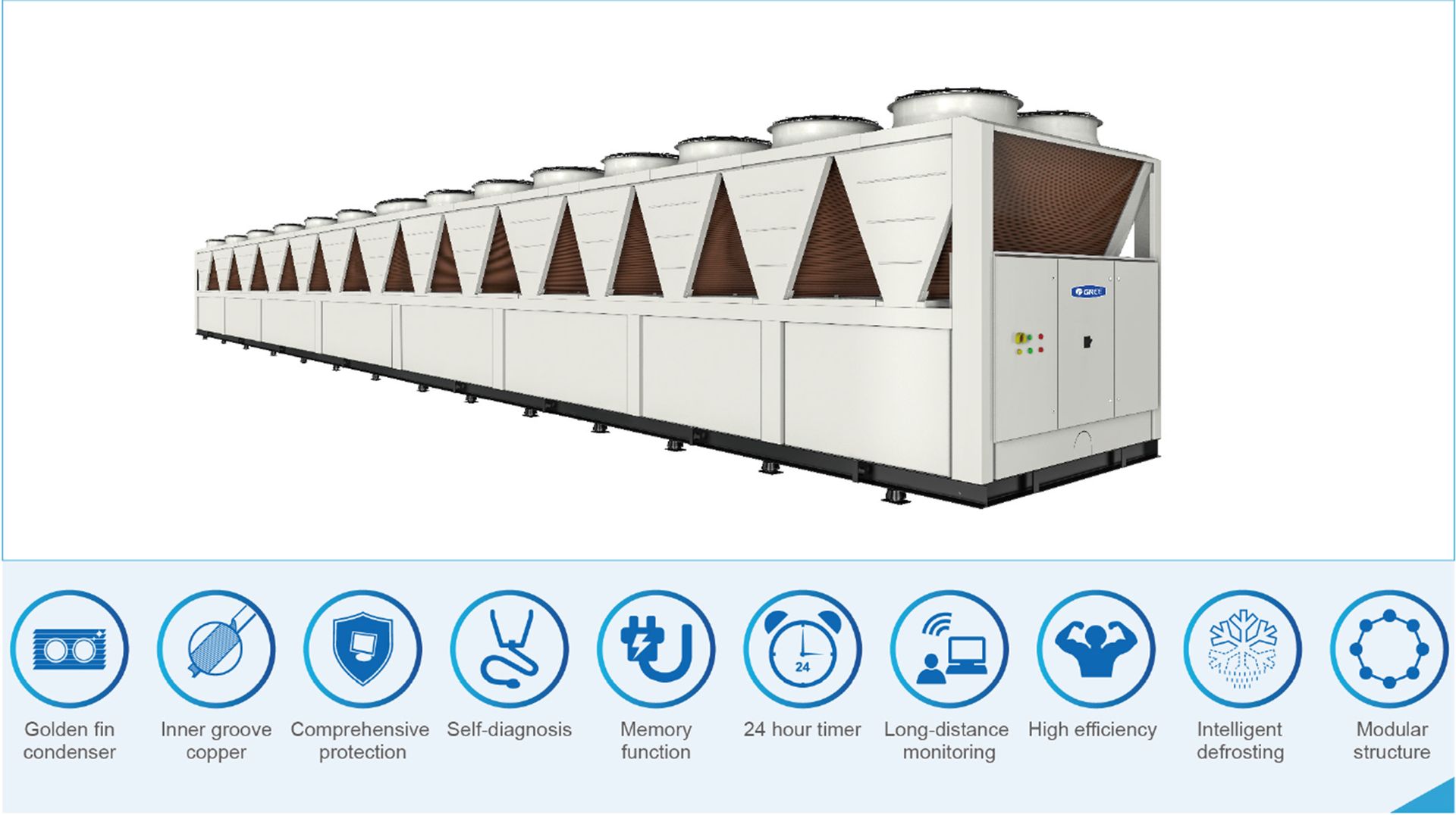 product commercial high efficiency modular air cooled screw chiller features